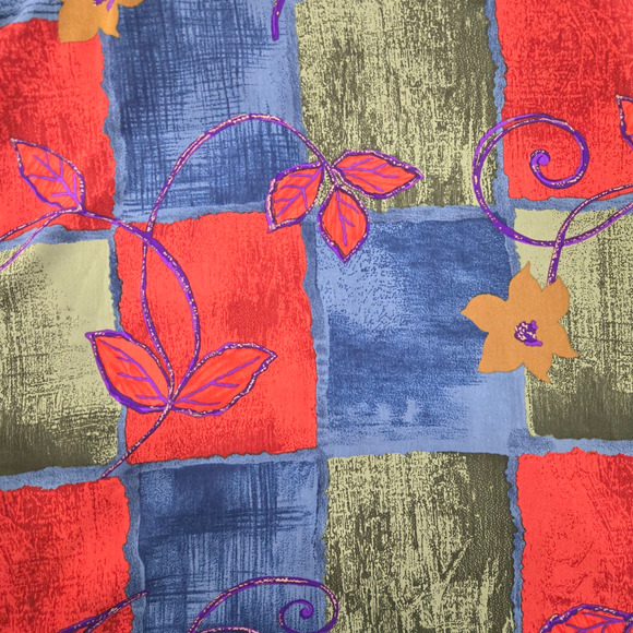 90s Vintage Peter Popovitch Patchwork Blazer Jacket Size Large Bold Fall Floral - Picture 6 of 7